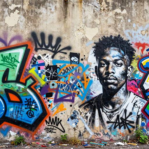 Abstract Urban Graffiti Wall Art