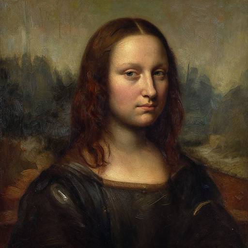 Photograph of a painted portrait resembling Leonardo da Vinci's 