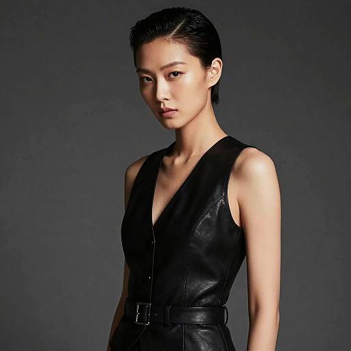 Slick Back Fade Woman Fashion Portrait