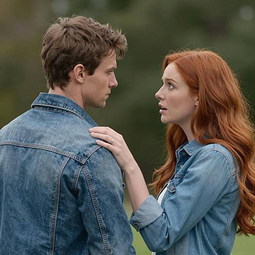 Dramatic Encounter in Denim Jackets