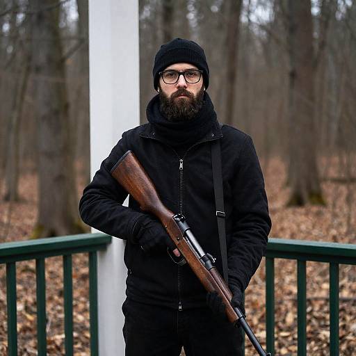 Mysterious Bearded Man in the Forest