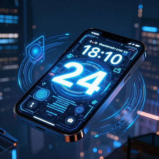 Futuristic Neon Digital Display