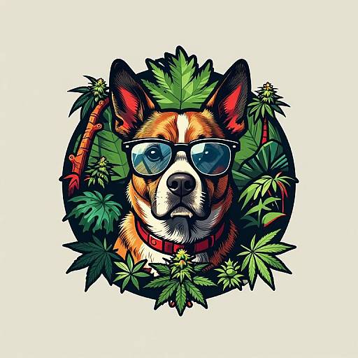 Stoned Dog Emblem T-Shirt Design