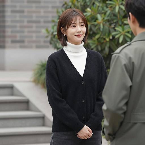 Charming Woman in Stylish Outdoor Attire