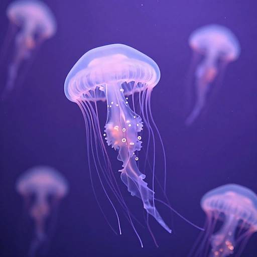Ethereal Jellyfish Worlds in Violet Abyss