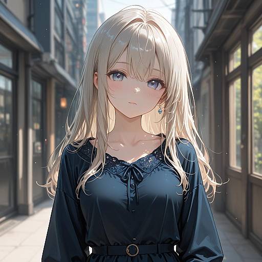 Elegant Girl in Contemporary Dress