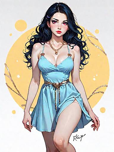 Casual Chic Powder Blue Slip Dress Full-Body