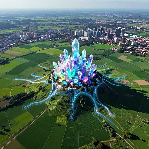 Surreal Luminescent Aerial Landscape