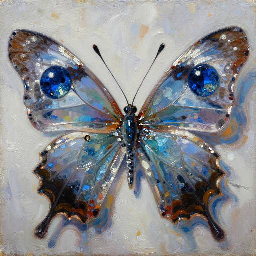 Glass Butterfly Duality Oil Painting
