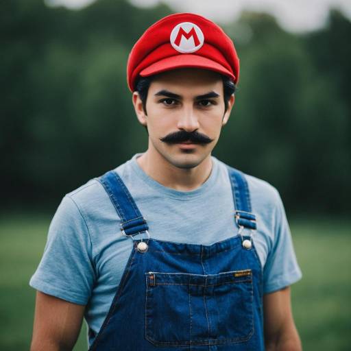 Man in Mario Costume with Mustache
