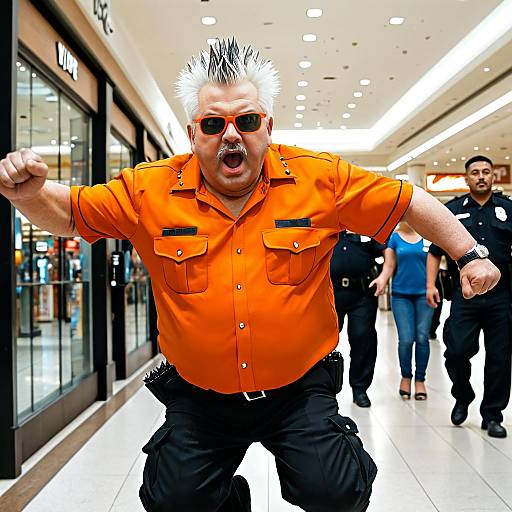 Angry Mall Security Guard Tackling