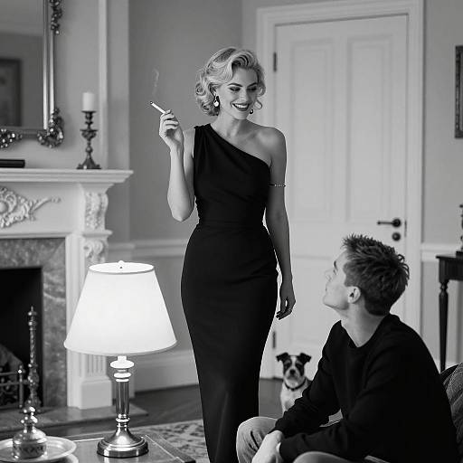 Elegant Black and White Portrait Scene