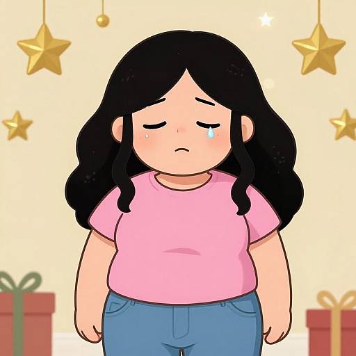 Cartoon Yennefer with Flu on New Year