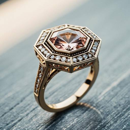 Vintage Art Deco Morganite Engagement Ring