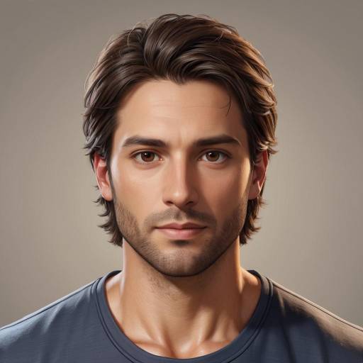 Portrait of Young Man with Brown Hair