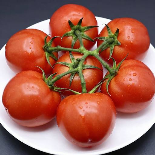 Vibrant Clustered Tomatoes on Plate