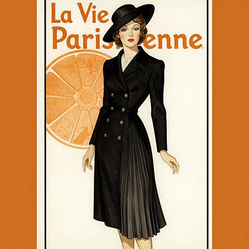 Chic 1938 Parisian Fashion Illustration