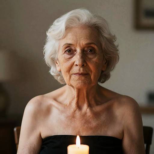 Candlelit Portrait of Elderly Woman