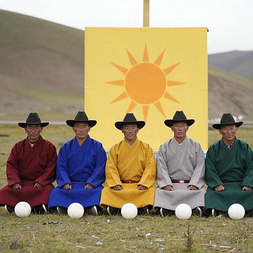 Tibetan Men in Traditional Attire Photography