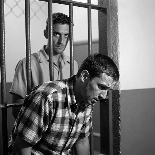 Prison Cell Portrait in Black and White