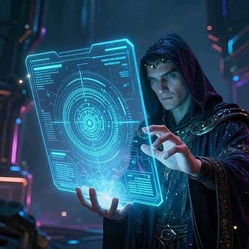 Futuristic Sorcerer's Prophetic Interface