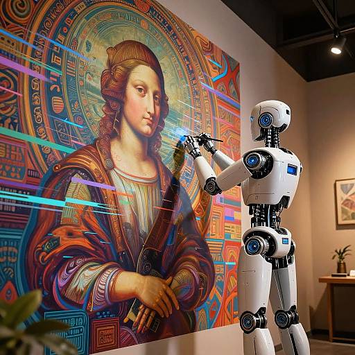 Robotic Artist Creating Digital Mural