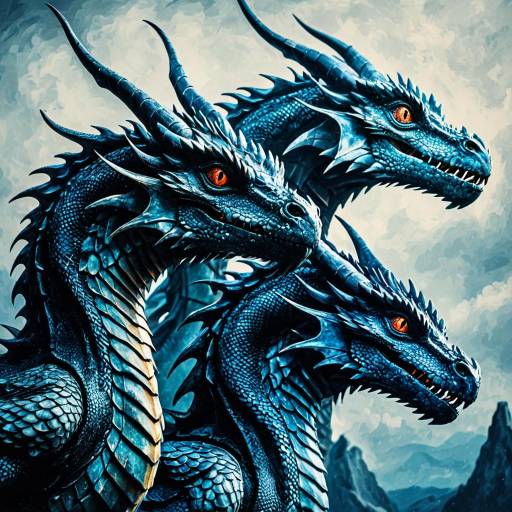 Three Blue Dragons Digital Art