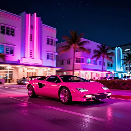 Countach Miami Neon Night Drive