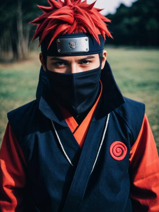 Man in Naruto Akatsuki Costume Cosplay