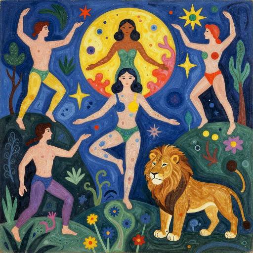 Surreal Circus Human-Lion Fusion