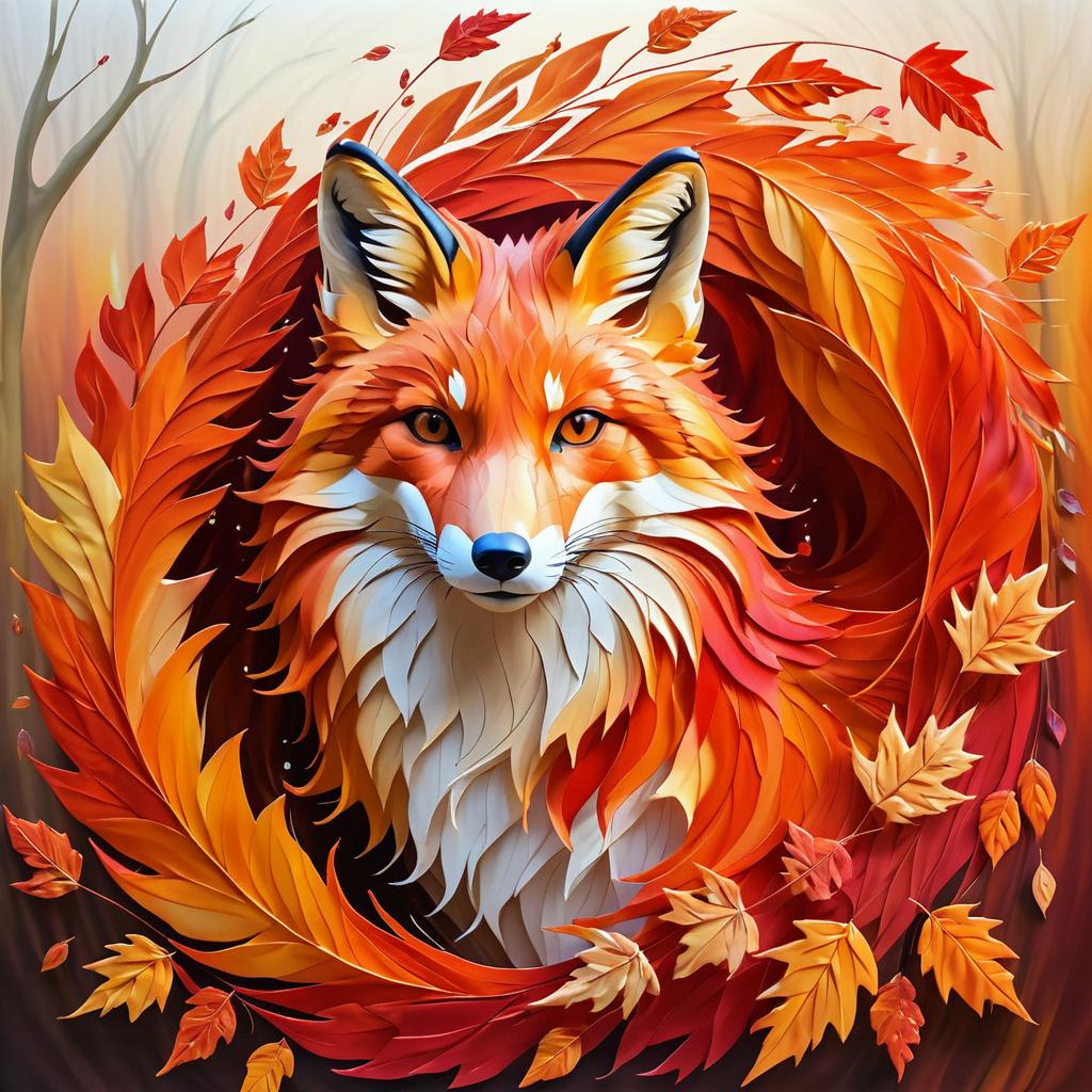 Majestic Fox in Autumn Whirlwind