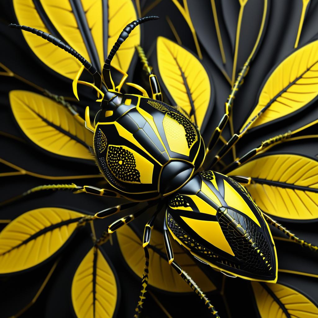 Exotic Yellow and Black Alien Insect Design