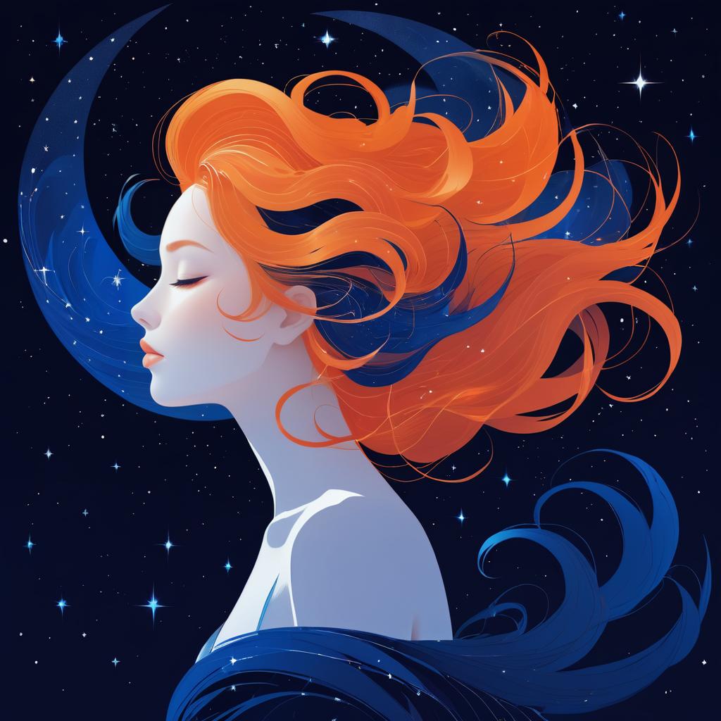 Celestial Being in Minimalist Illustration