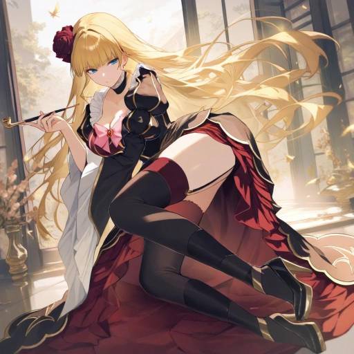 Elegant Beatrice with Smoking Pipe