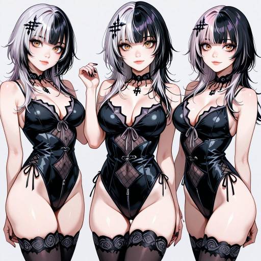 Charming Virtual YouTuber with Split Hair