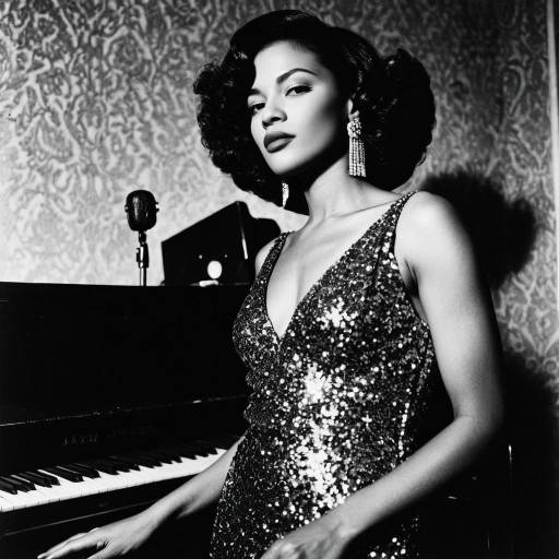 Vintage Jazz Singer in Sequined Gown