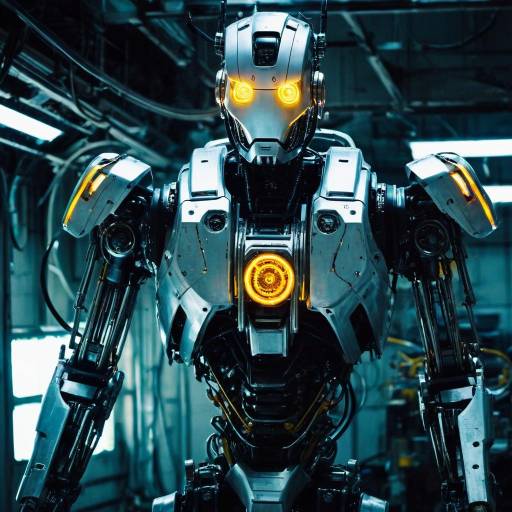 Lonely Mecha: A Glowing Sci-Fi Vision
