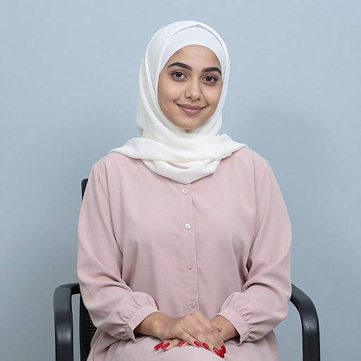 Portrait of Woman in White Hijab