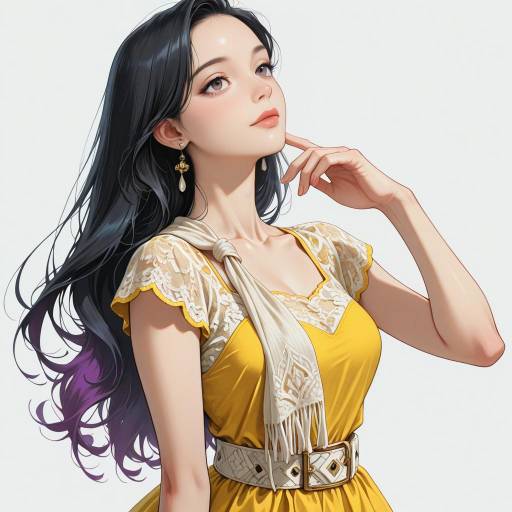 Elegant Solo Portrait of Woman in Yellow