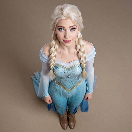 Elsa Costume Accessories with Blonde Braid