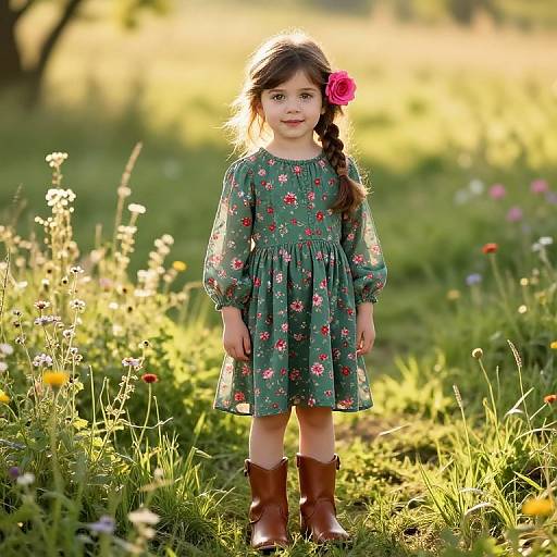 Young Girl in Floral Meadow