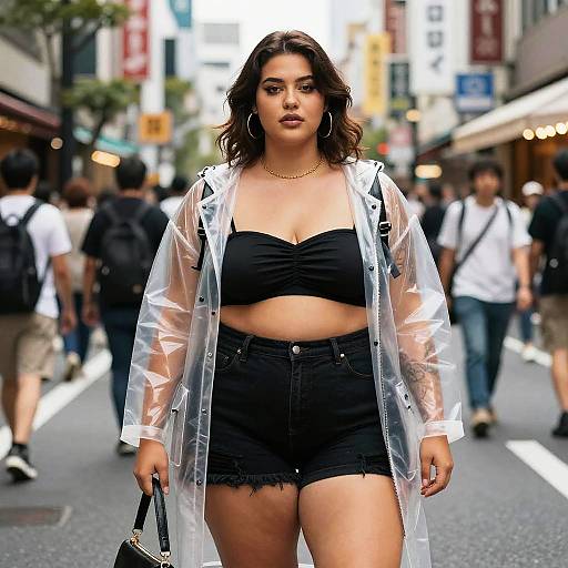 Edgy Streetwear Woman at Tokyo Parade