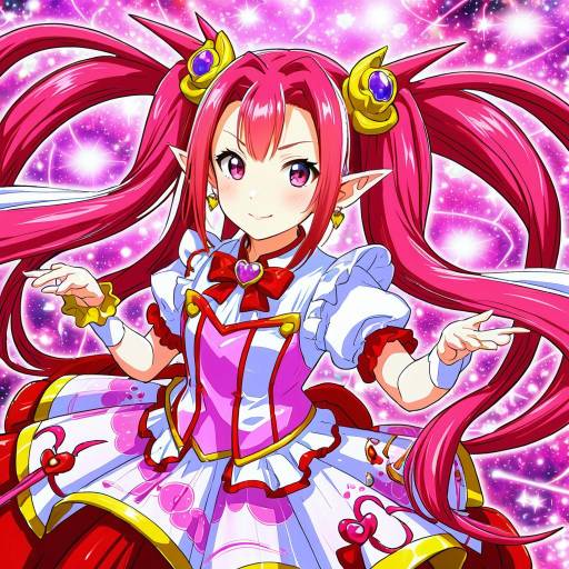 Illustration of Akagi towa, go! princess precure in the style of Hominamia