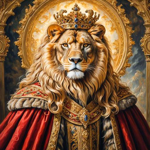 Royal Lion in Renaissance Holiday Attire Royal Lion in Renaissance Holiday Attire
