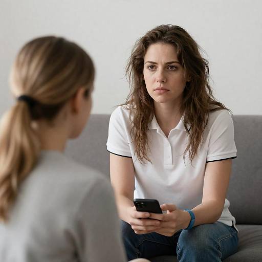 Candid Indoor Portrait of Two Women