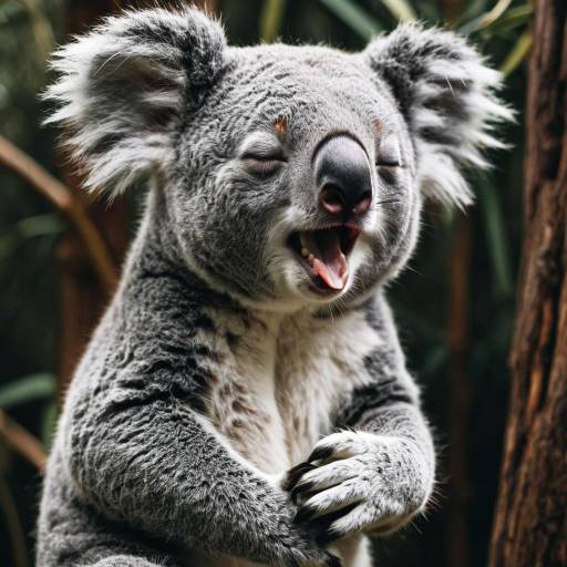 Yawning Koala with Eyes Closed Yawning Koala with Eyes Closed