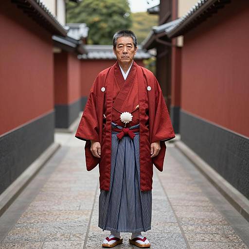 Elegant Japanese Man in Traditional Robe