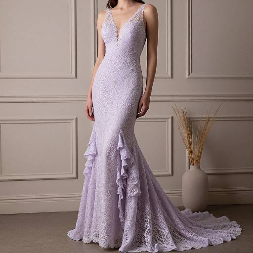 Elegant Lavender Mermaid Wedding Dress