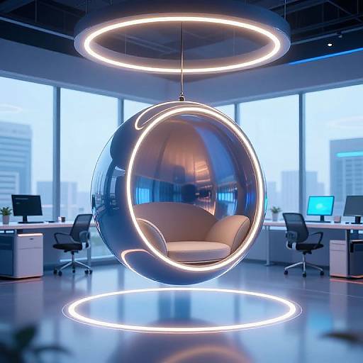 Futuristic Neon Spherical Chair Office