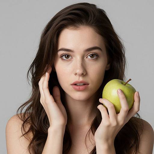 Woman Holding Red Apple